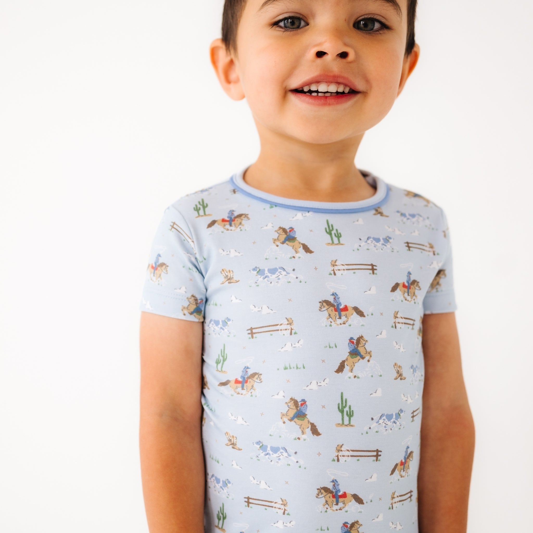 Little Wranglers Short Pajamas - Sky - Magnolia BabyShort Pajamas