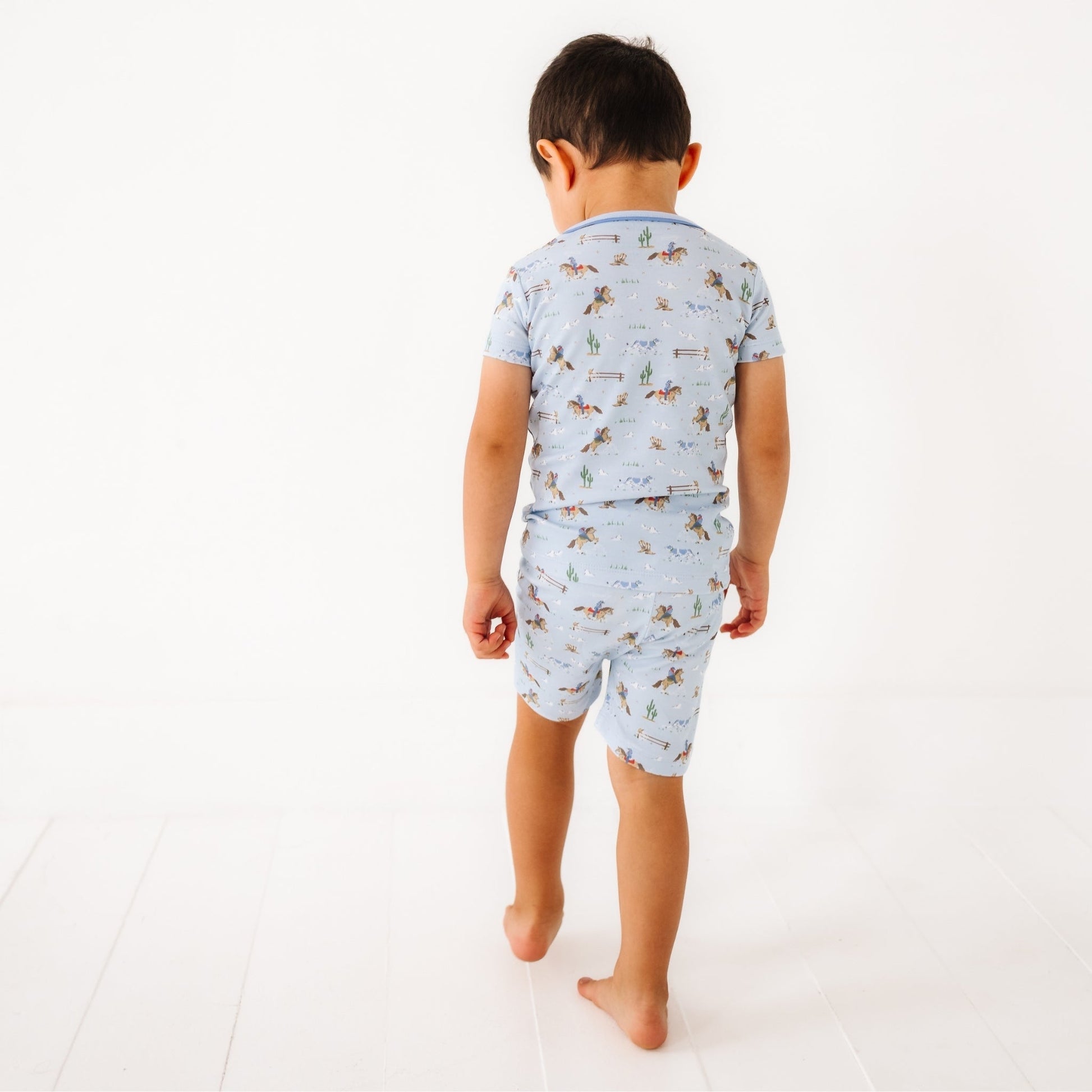 Little Wranglers Short Pajamas - Sky - Magnolia BabyShort Pajamas
