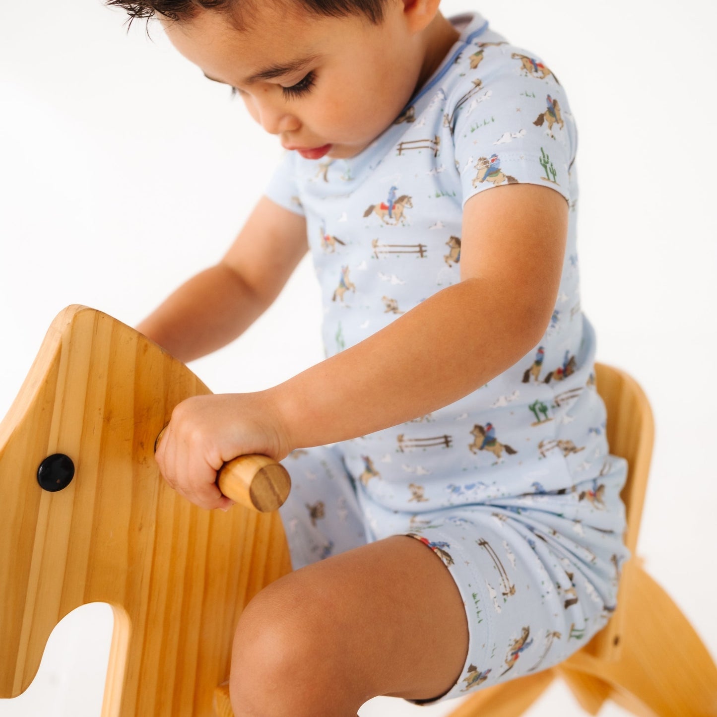 Little Wranglers Short Pajamas - Sky - Magnolia BabyShort Pajamas