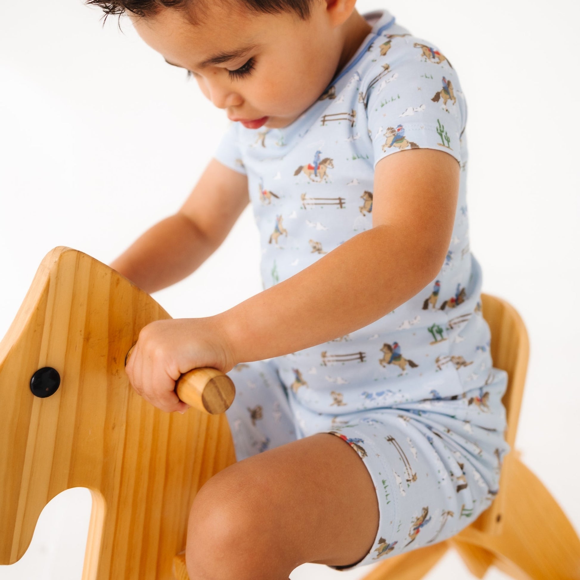 Little Wranglers Short Pajamas - Sky - Magnolia BabyShort Pajamas