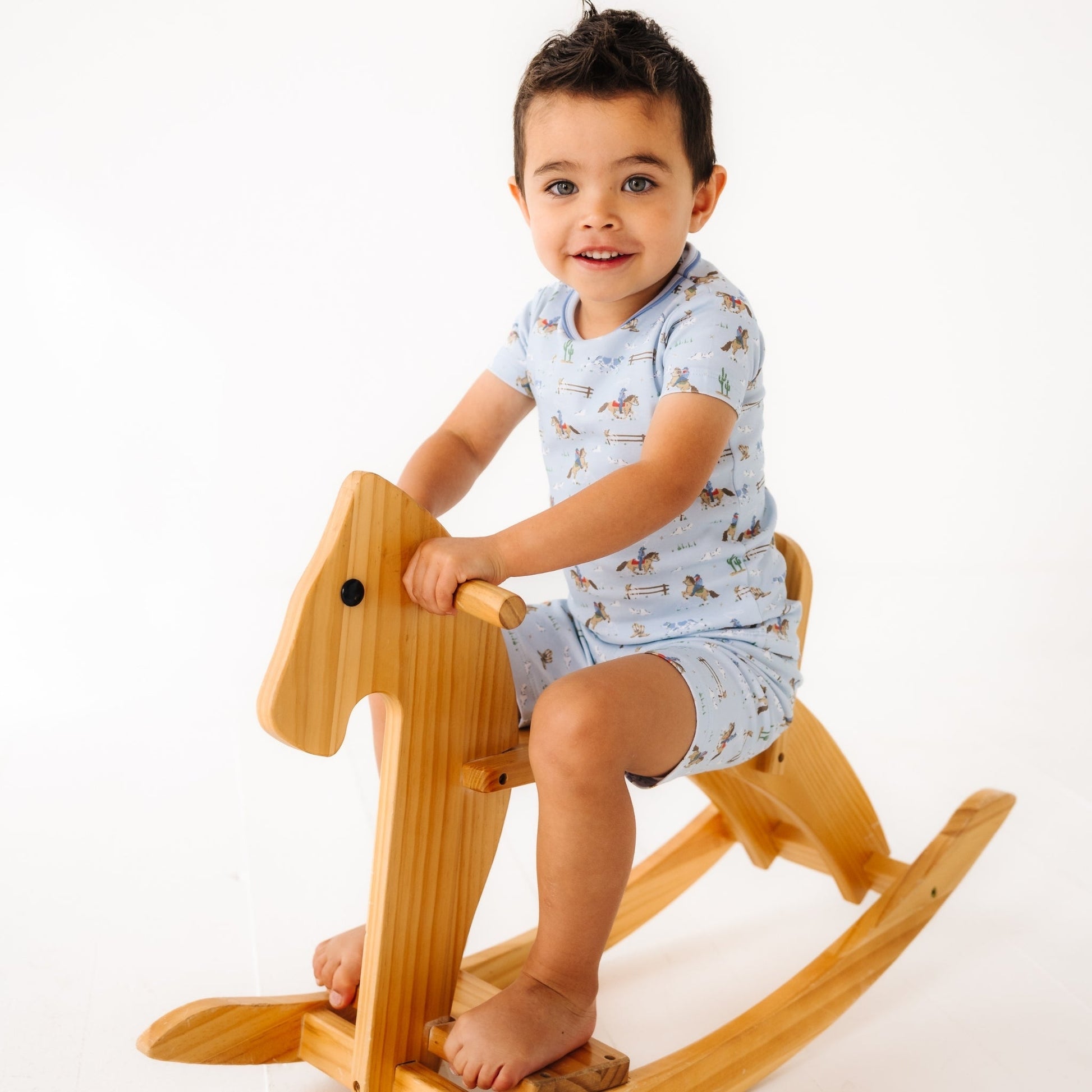 Little Wranglers Short Pajamas - Sky - Magnolia BabyShort Pajamas