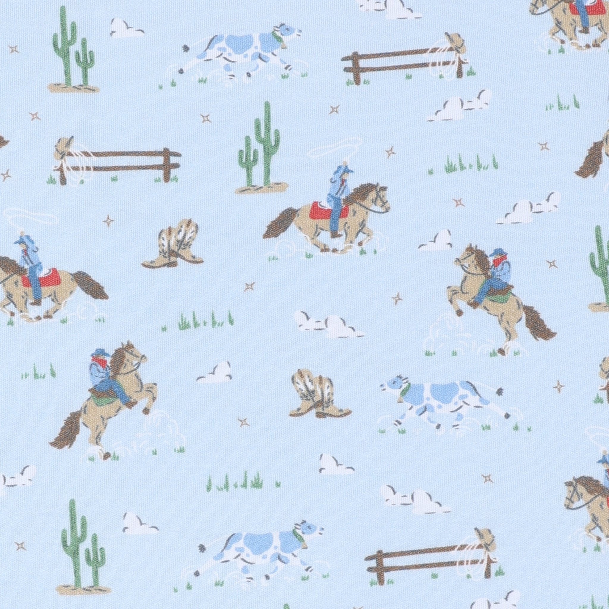 Little Wranglers Swaddle Blanket - Sky - Magnolia BabySwaddle Blanket