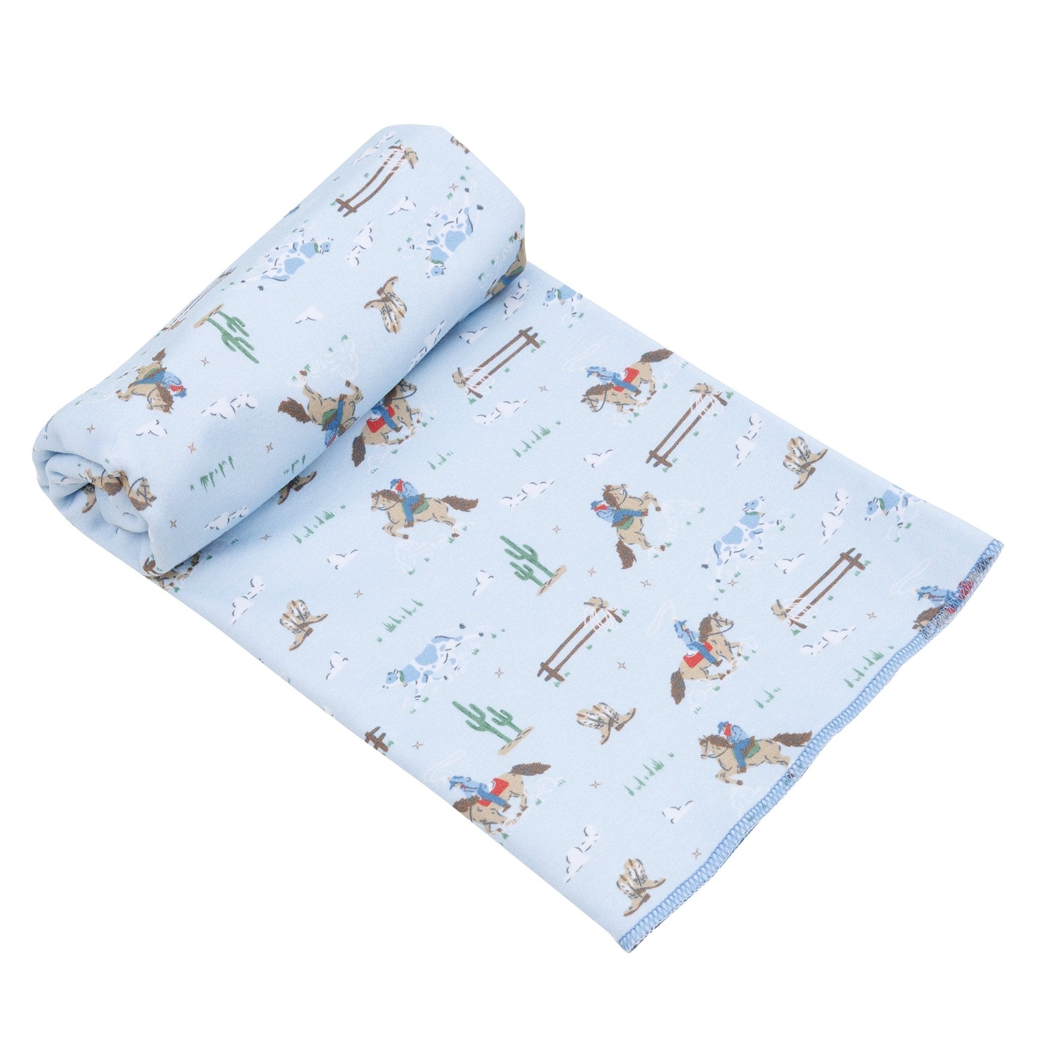 Little Wranglers Swaddle Blanket - Sky - Magnolia BabySwaddle Blanket