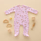 Little Wranglers Zip Footie - Dusty Rose - Magnolia BabyFootie