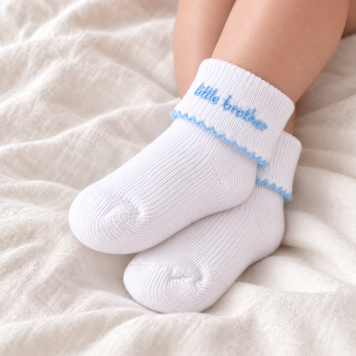 Little Brother Embroidered Socks