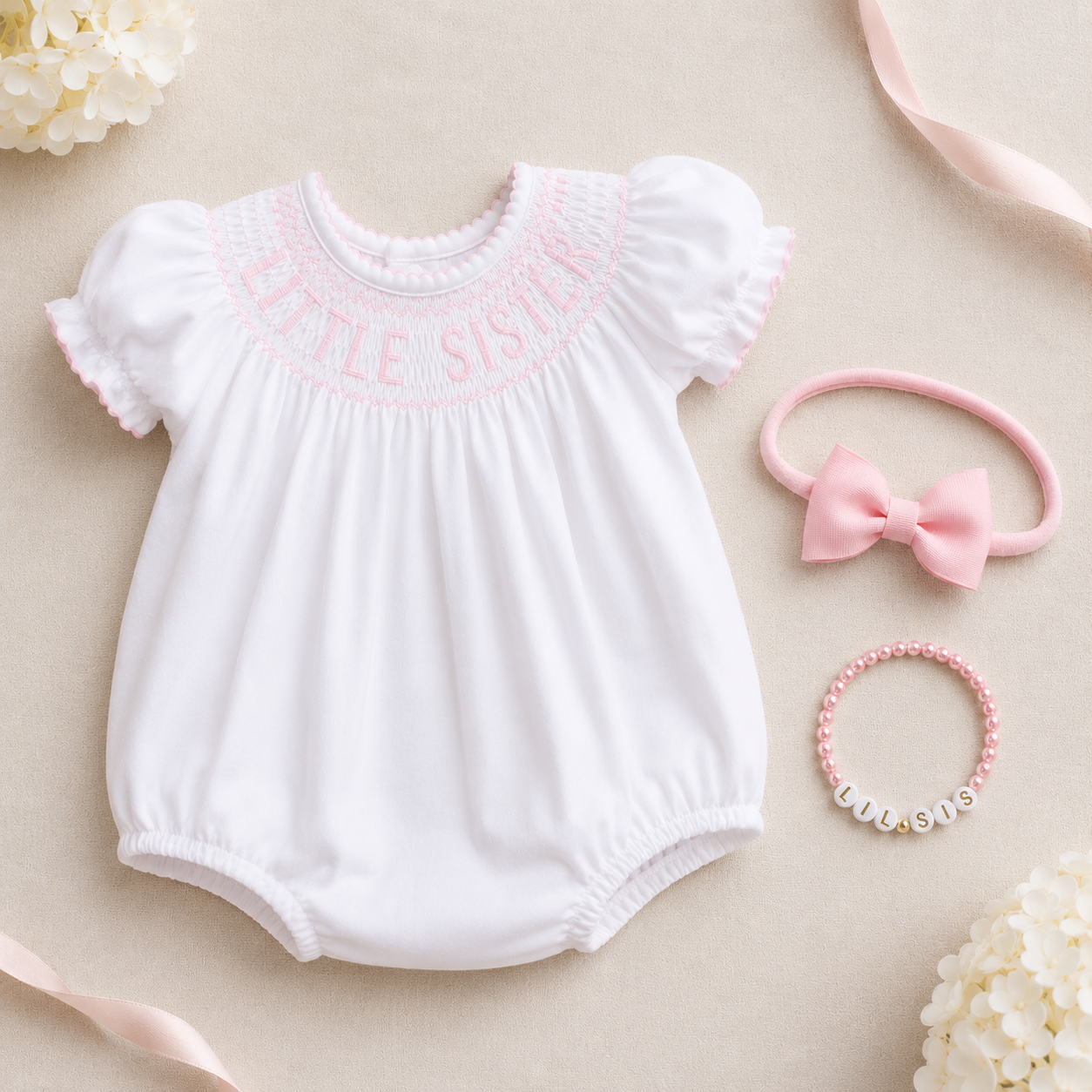 Little Sister Gift Set - Bishop Smocked Bubble