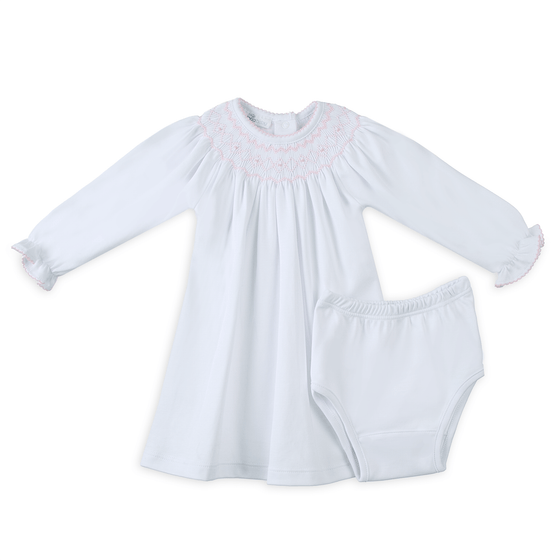 Lizzie's Classics Bishop Long Sleeve Dress - Pink - Magnolia BabyDress