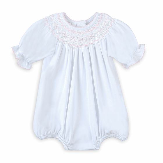 Lizzie's Classics Bishop Short Sleeve Bubble - Pink - Magnolia BabyBubble