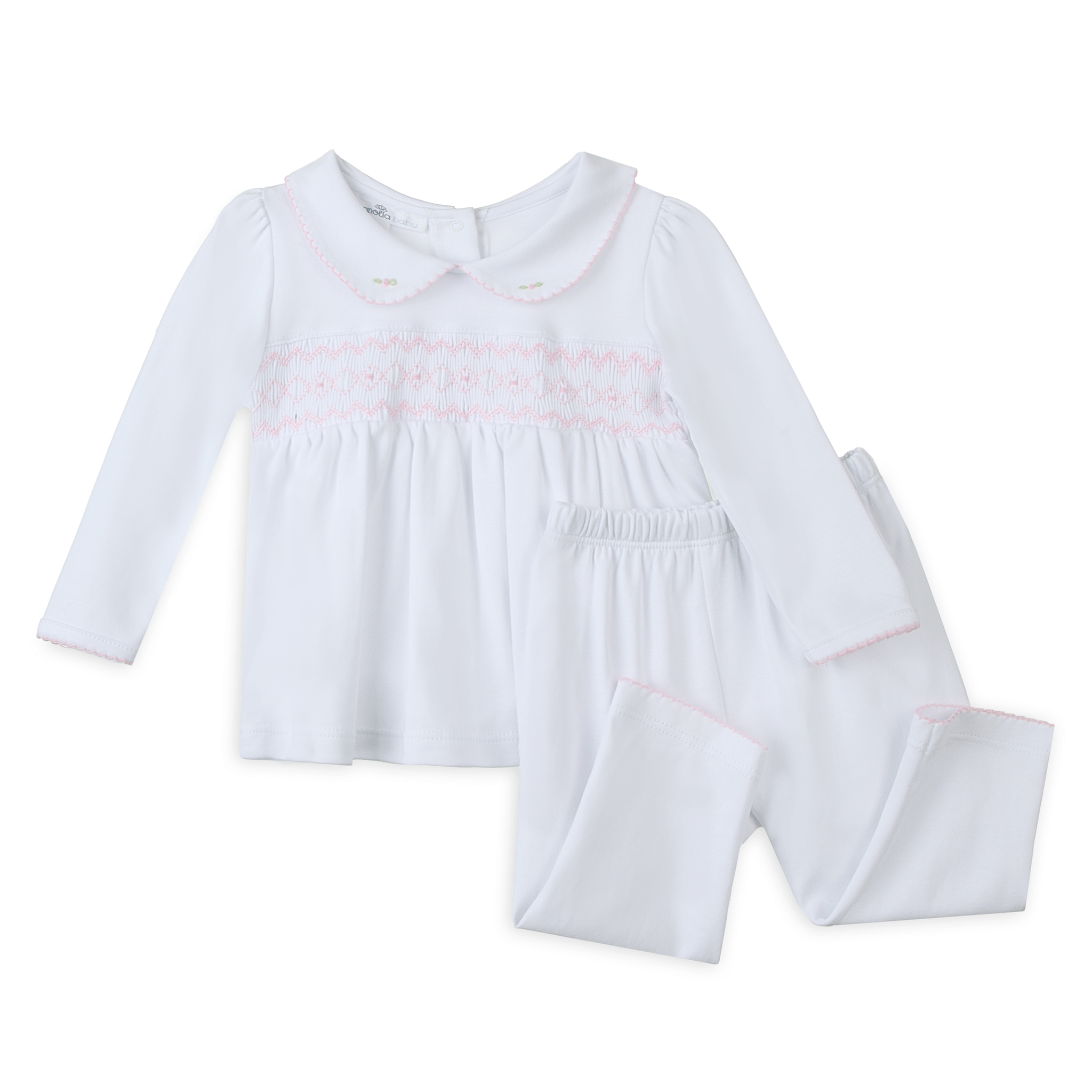 Lizzie's Classics Smocked 2pc Pant Set - Pink - Magnolia Baby2pc Pant Set