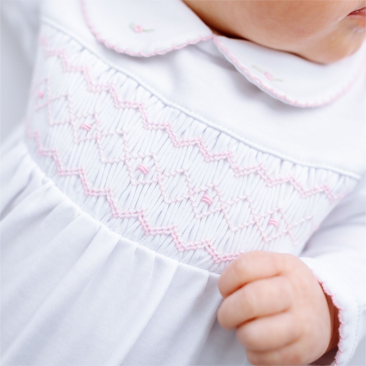 Lizzie's Classics Smocked Footie - Pink - Magnolia BabyFootie