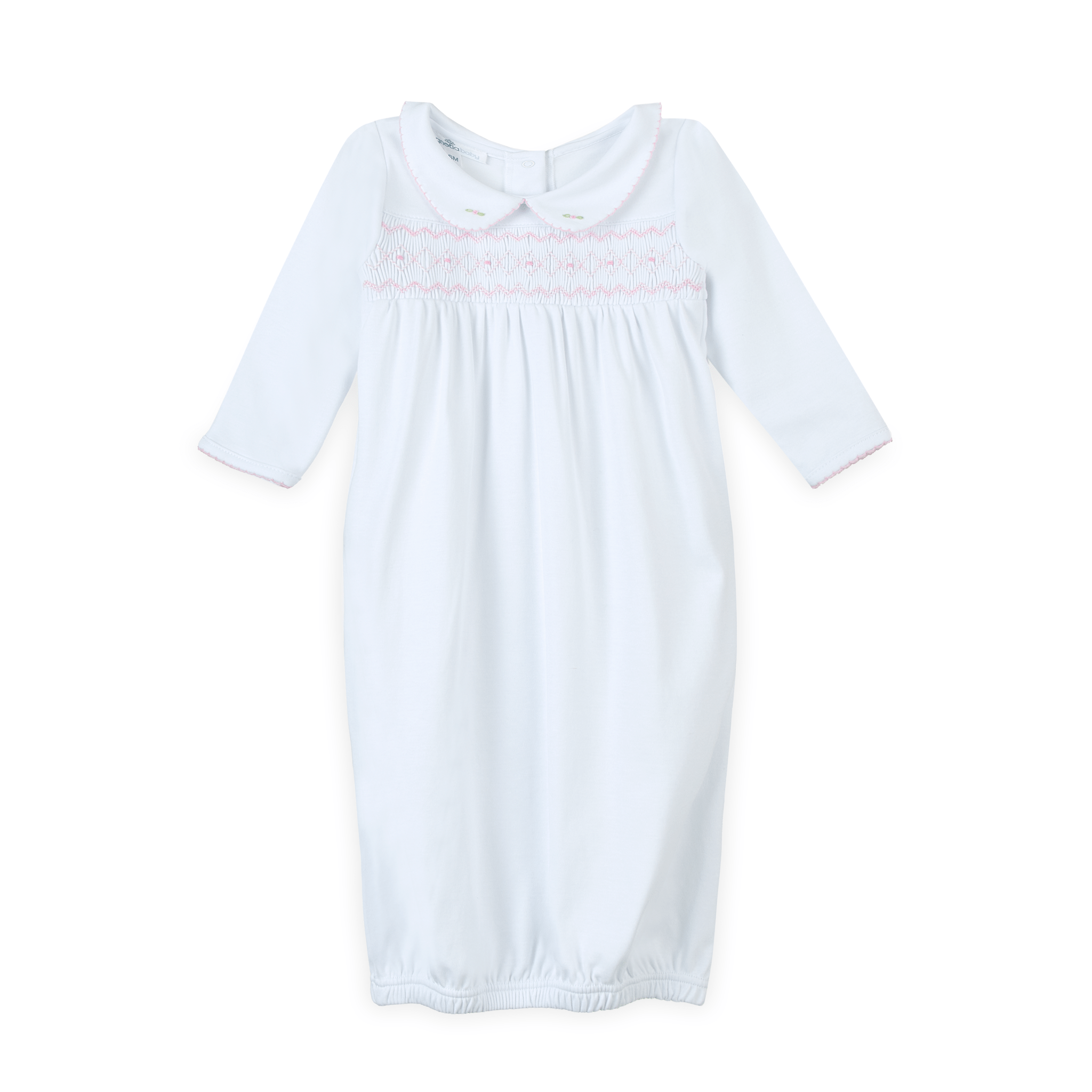 Lizzie's Classics Smocked Gathered Gown - Pink - Magnolia BabyGown
