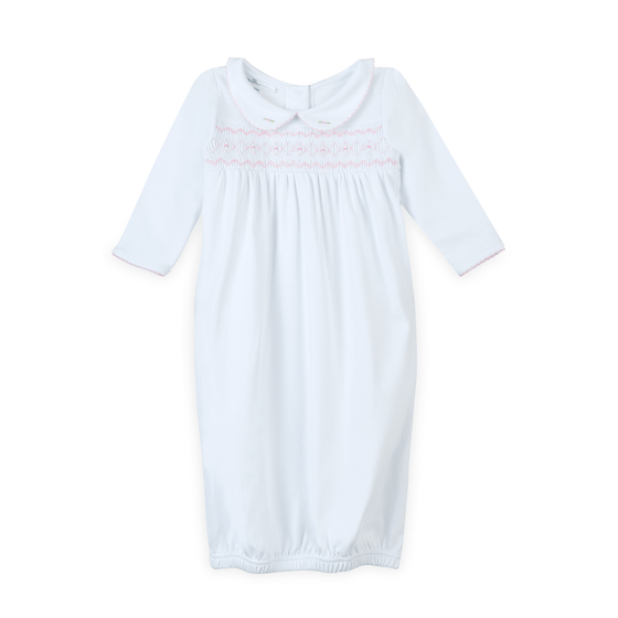 Lizzie's Classics Smocked Gathered Gown - Pink - Magnolia BabyGown