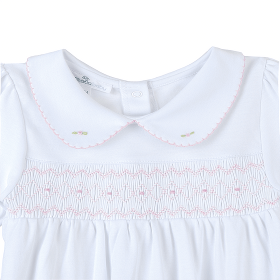 Lizzie's Classics Smocked Long Sleeve Bubble - Pink - Magnolia BabyBubble
