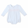 Lizzie's Classics Smocked Long Sleeve Bubble - Pink - Magnolia BabyBubble