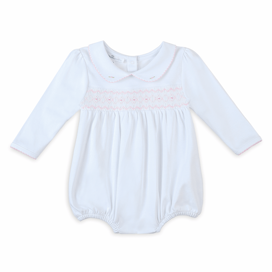 Lizzie's Classics Smocked Long Sleeve Bubble - Pink - Magnolia BabyBubble
