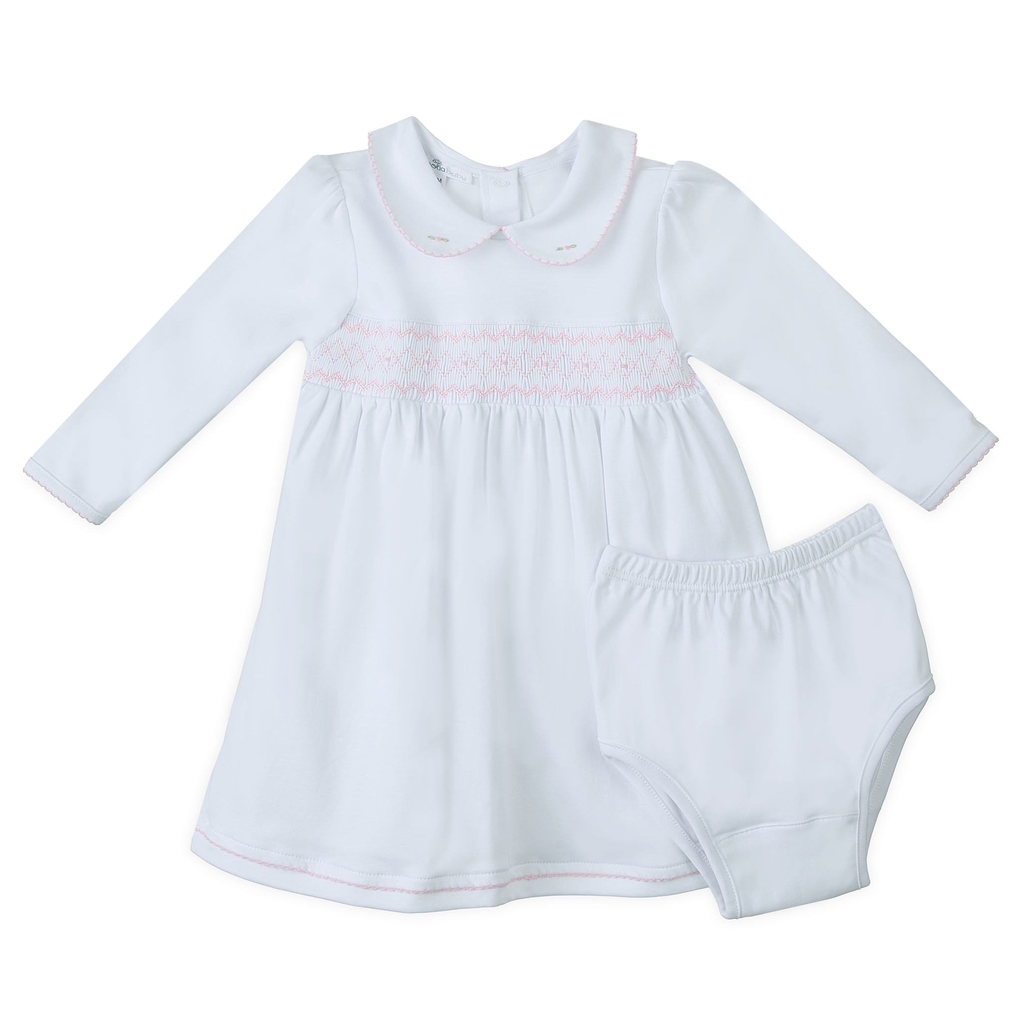 Lizzie's Classics Smocked Long Sleeve Dress - Pink - Magnolia BabyDress