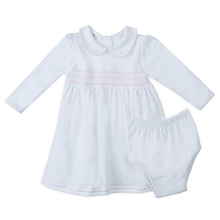  Lizzie's Classics Smocked Long Sleeve Dress - Pink - Magnolia BabyDress