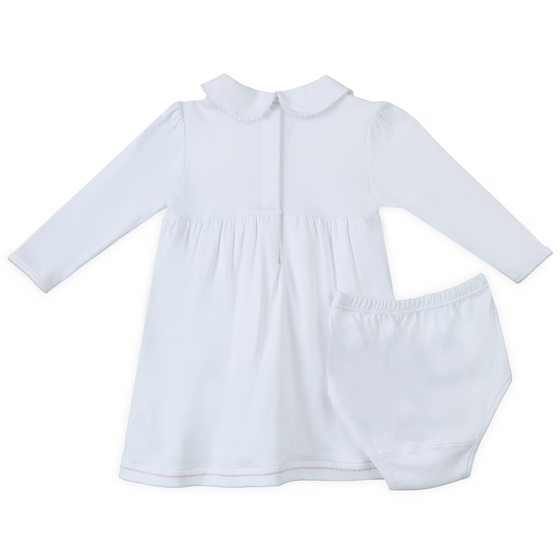Lizzie's Classics Smocked Long Sleeve Dress - Pink - Magnolia BabyDress