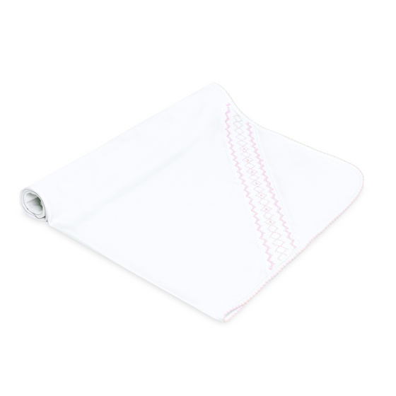 Lizzie's Classics Smocked Receiving Blanket - Pink - Magnolia BabyReceiving Blanket