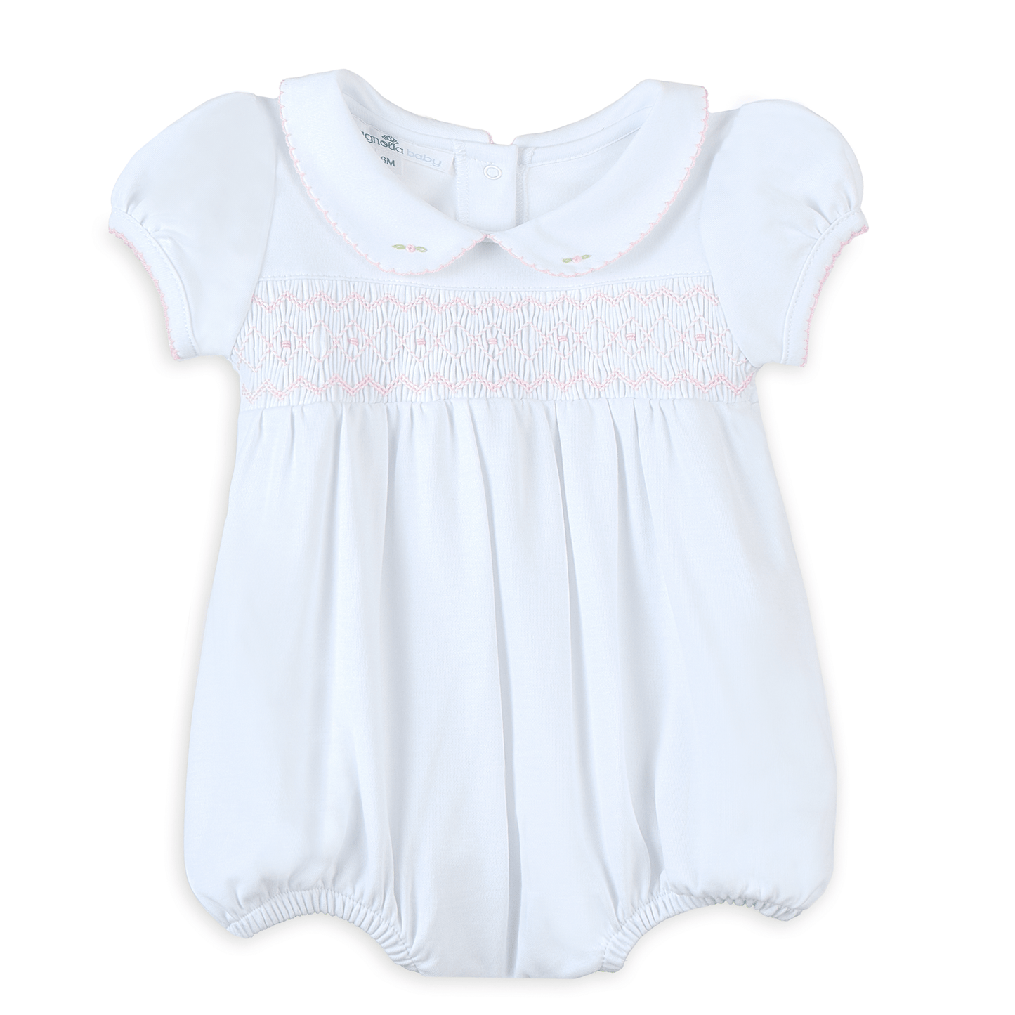 Lizzie's Classics Smocked Short Sleeve Bubble - Pink - Magnolia BabyBubble