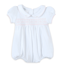  Lizzie's Classics Smocked Short Sleeve Bubble - Pink - Magnolia BabyBubble
