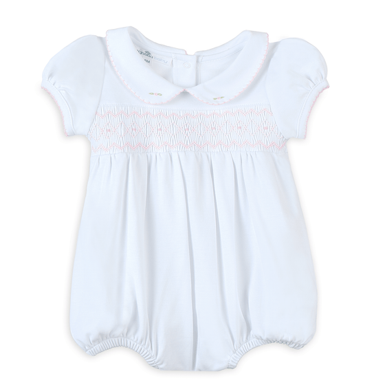 Lizzie's Classics Smocked Short Sleeve Bubble - Pink - Magnolia BabyBubble