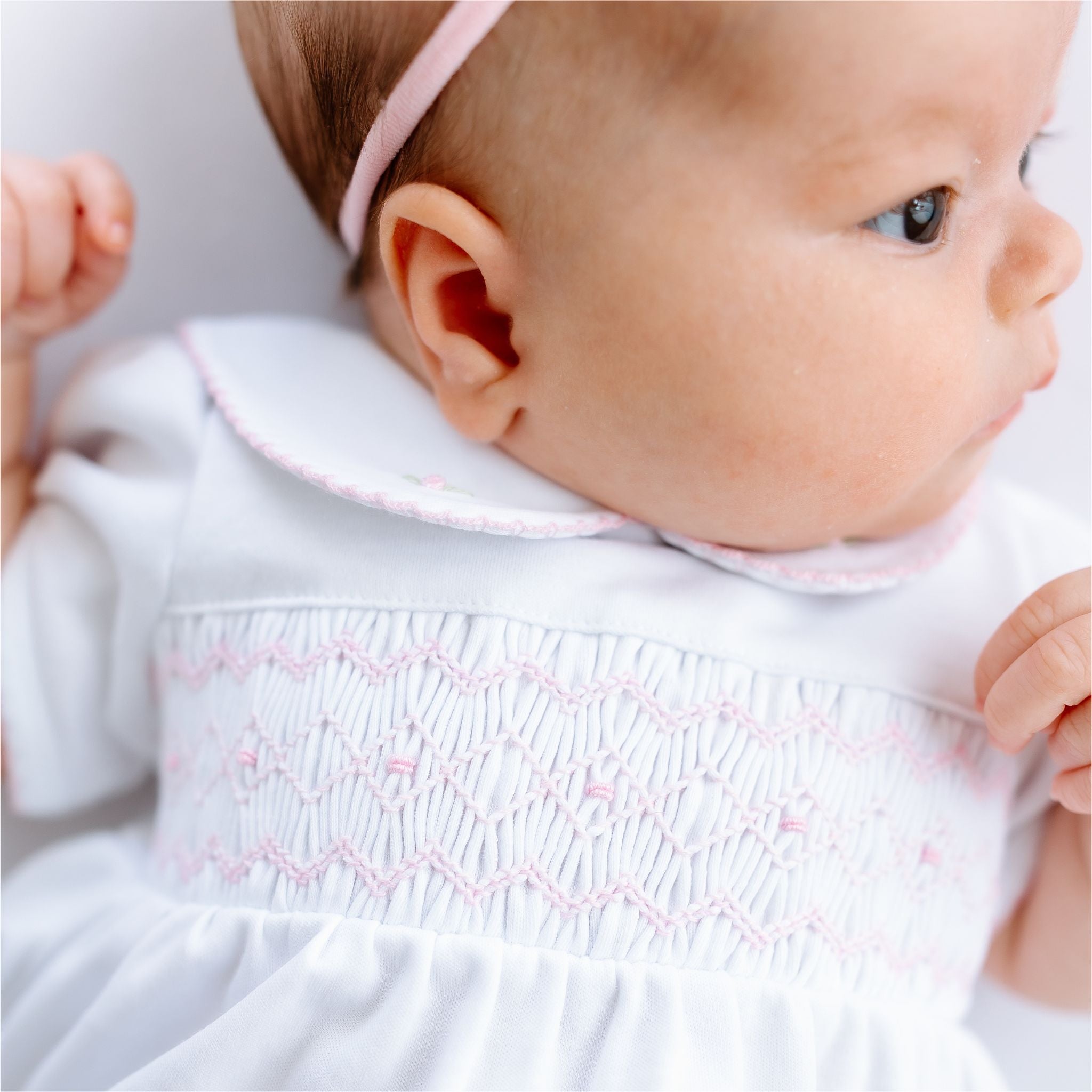 Lizzie's Classics Smocked Short Sleeve Bubble - Pink - Magnolia BabyBubble