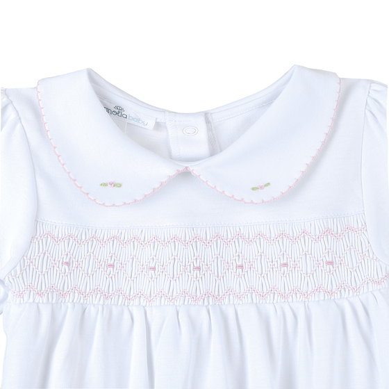 Lizzie's Classics Smocked Short Sleeve Dress - Pink - Magnolia BabyDress