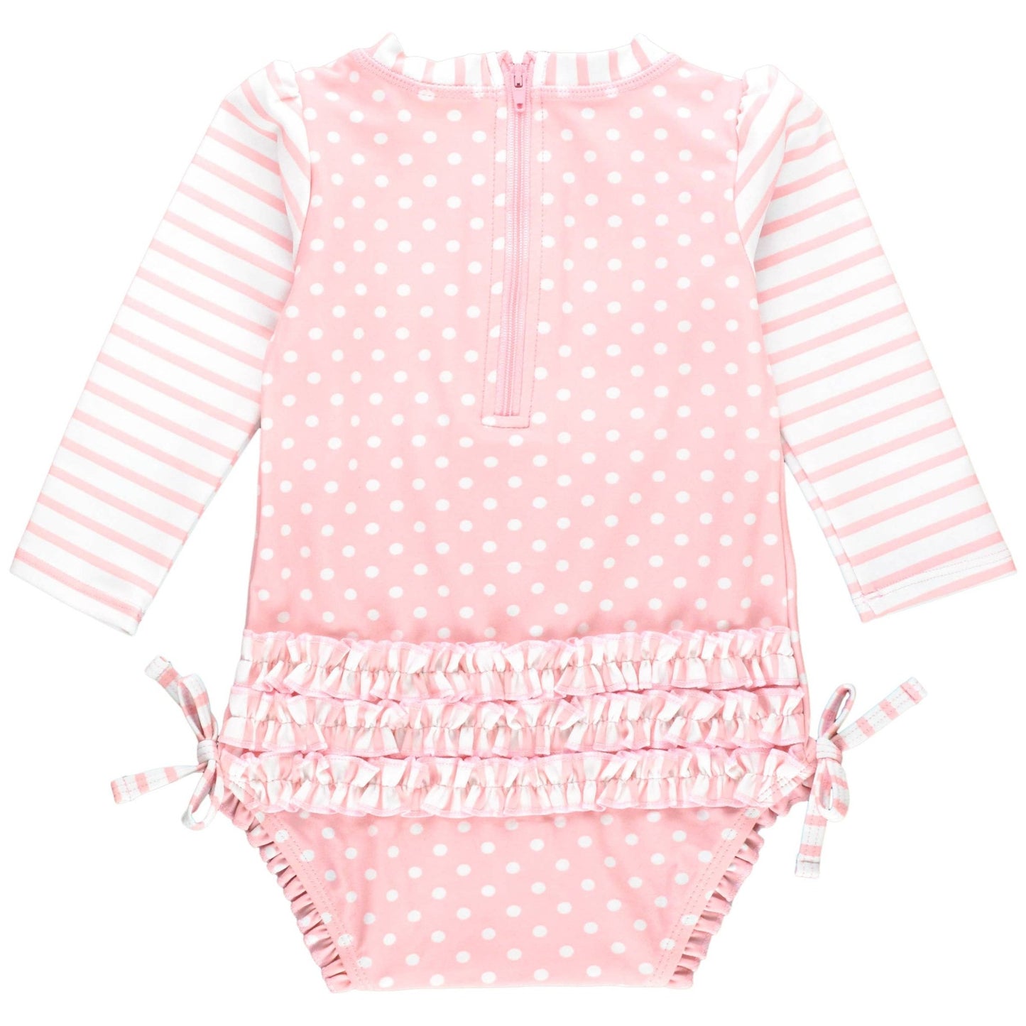 Long Sleeve One Piece Rash Guard Swimsuit - Pink Polka Dot - Magnolia BabySwimsuit