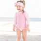 Long Sleeve One Piece Rash Guard Swimsuit - Pink Polka Dot - Magnolia BabySwimsuit
