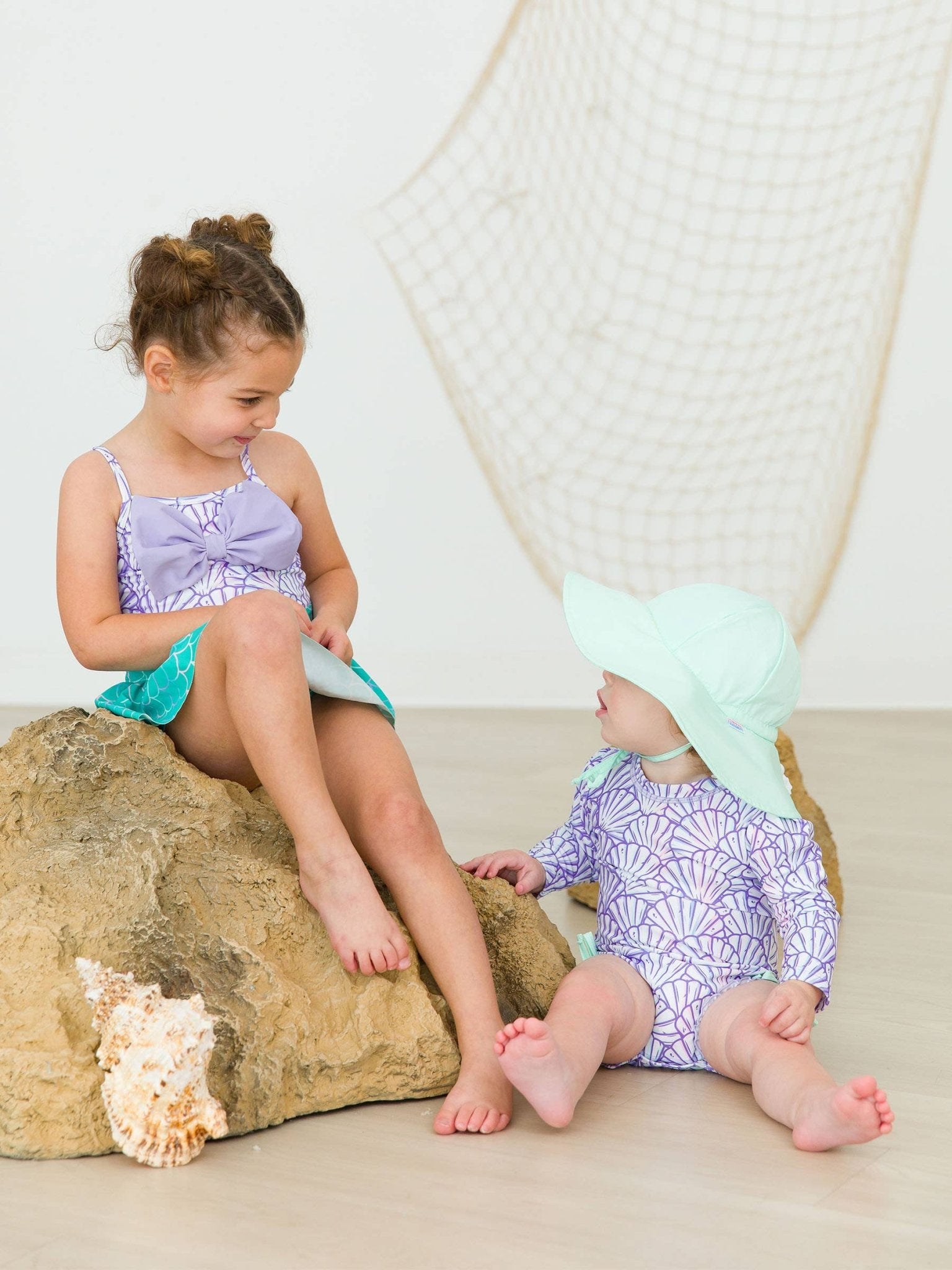 Long Sleeve Rash Guard Swimsuit UPF50 - Magical Mermaid - Magnolia BabySwimsuit