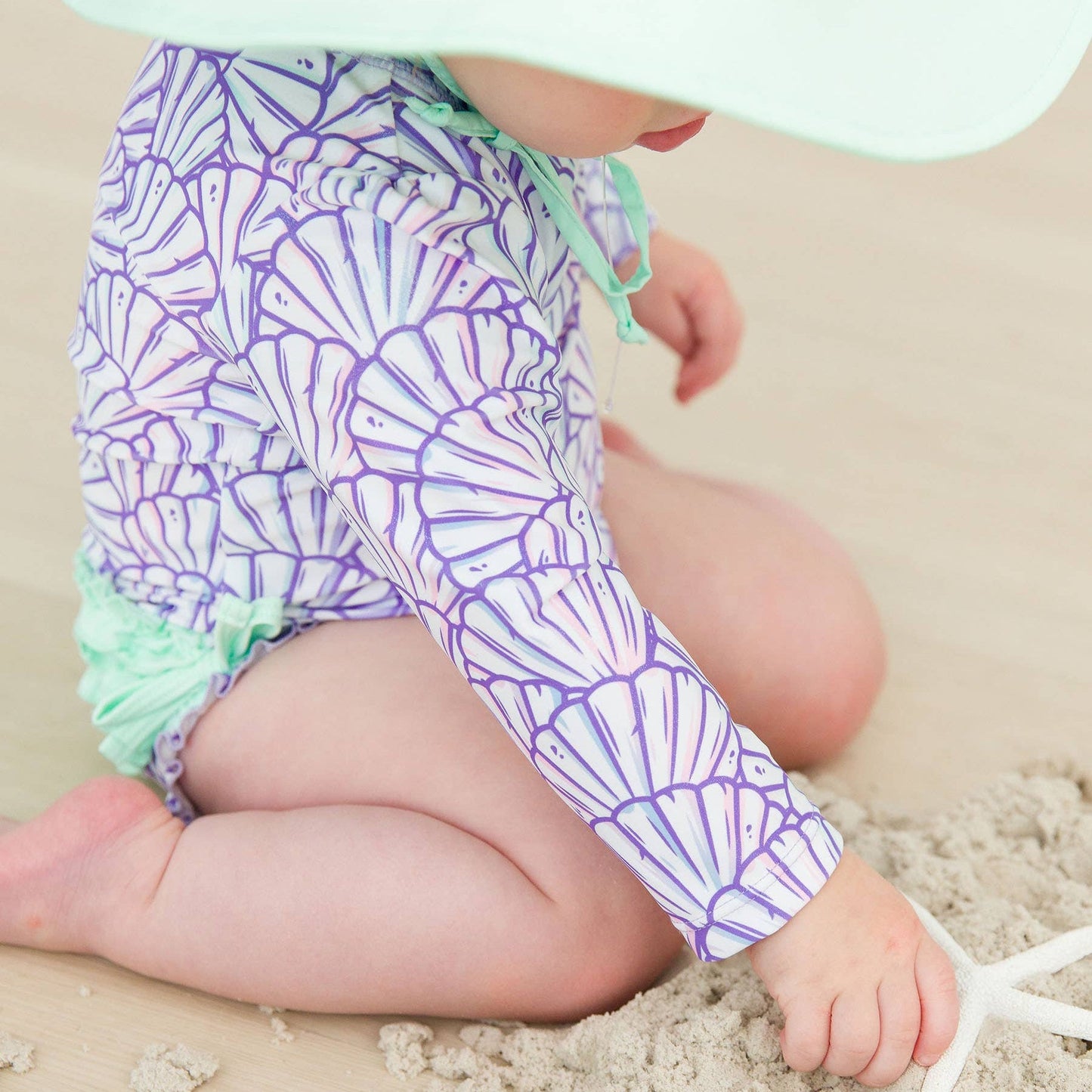 Long Sleeve Rash Guard Swimsuit UPF50 - Magical Mermaid - Magnolia BabySwimsuit