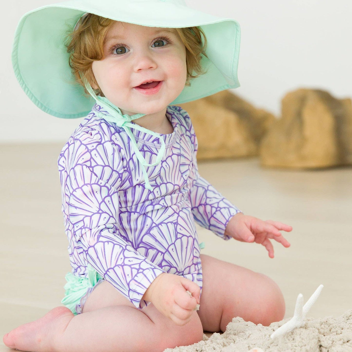 Long Sleeve Rash Guard Swimsuit UPF50 - Magical Mermaid - Magnolia BabySwimsuit