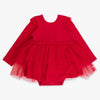 Long Sleeve Twirl Romper - Red - Magnolia BabyDress