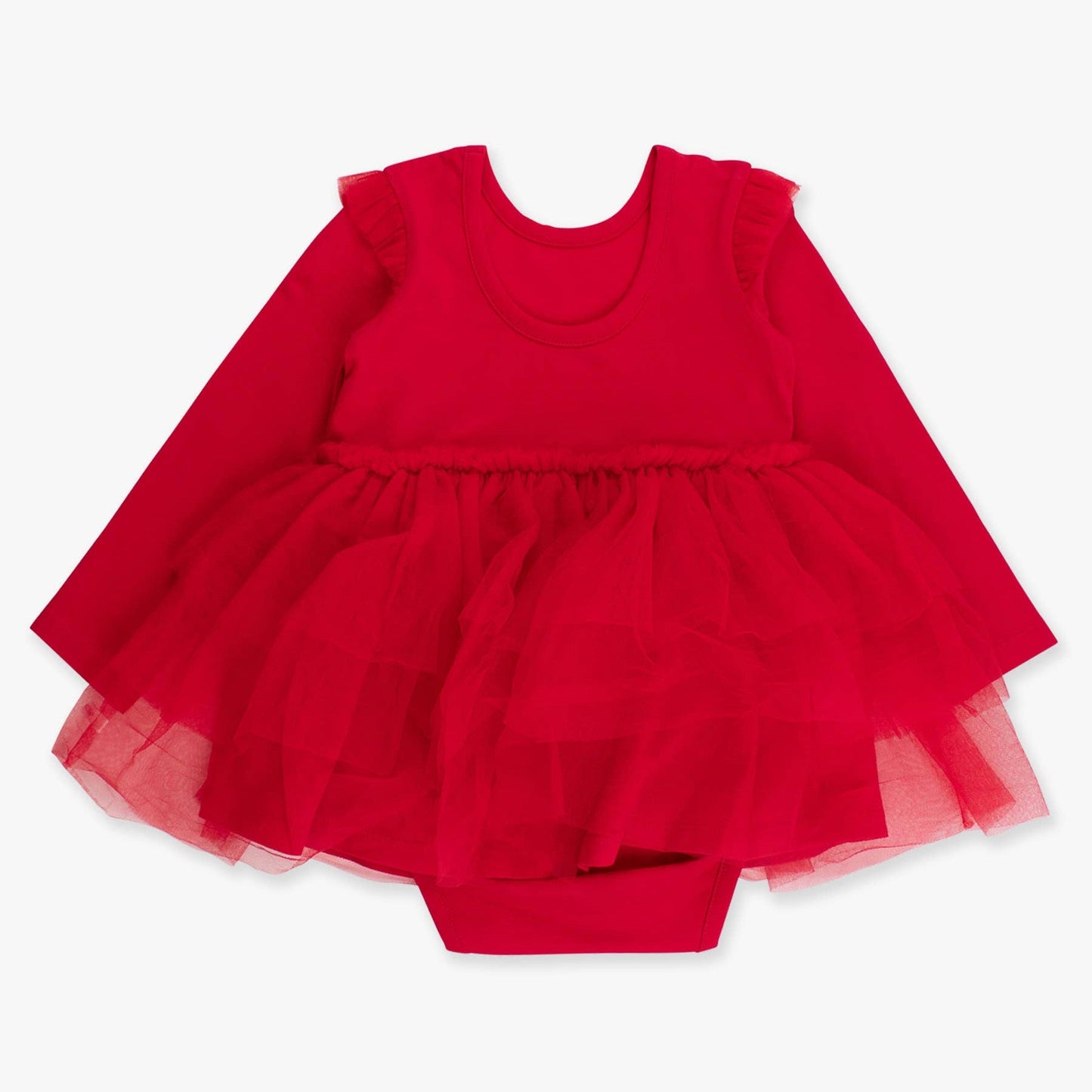 Long Sleeve Twirl Romper - Red - Magnolia BabyDress