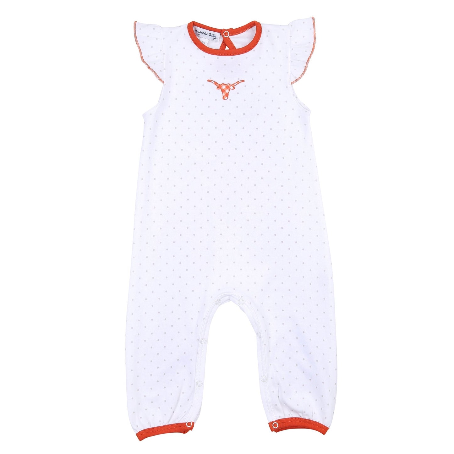 Longhorn Football Embroidered Flutters Playsuit - Magnolia BabyPlaysuit