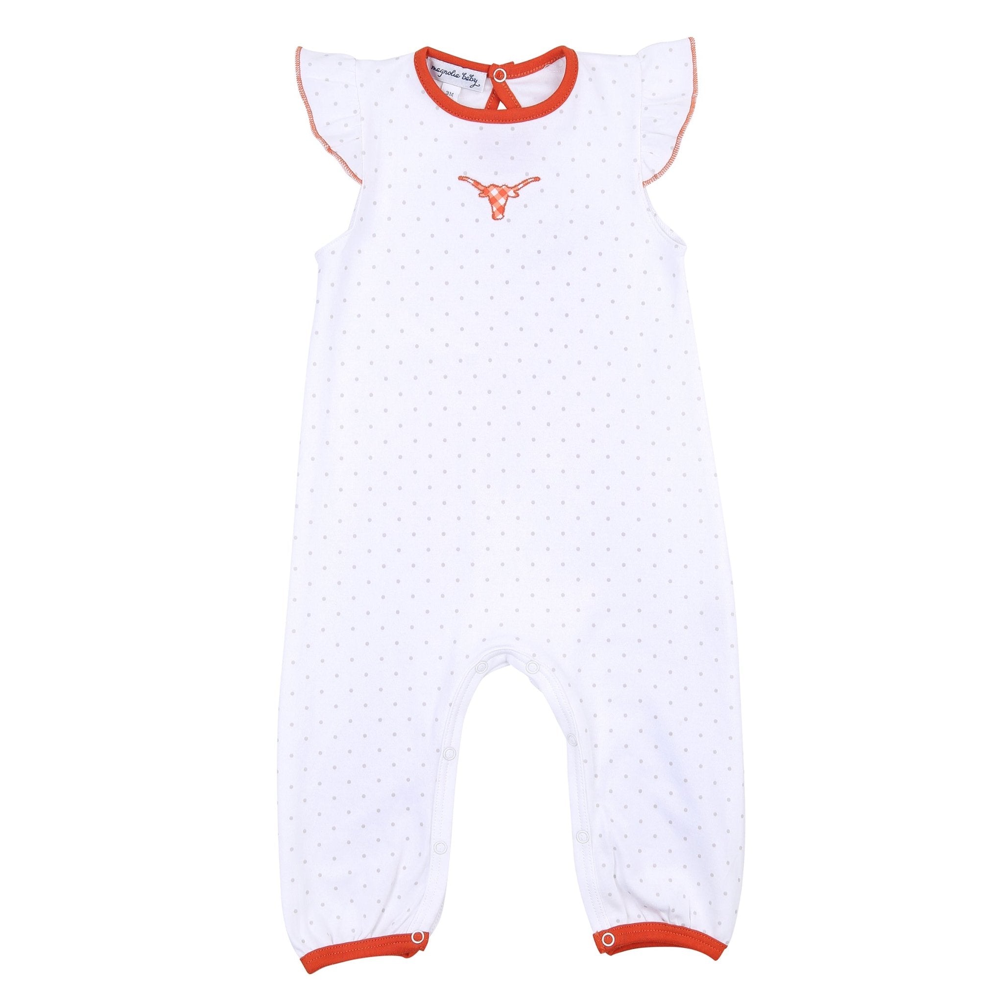 Longhorn Football Embroidered Flutters Playsuit - Magnolia BabyPlaysuit