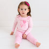 Love Appliqué Infant/Toddler Ruffle Long Pajamas - Magnolia BabyLong Pajamas