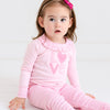 Love Appliqué Infant/Toddler Ruffle Long Pajamas - Magnolia BabyLong Pajamas