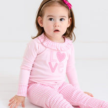  Love Appliqué Infant/Toddler Ruffle Long Pajamas - Magnolia BabyLong Pajamas