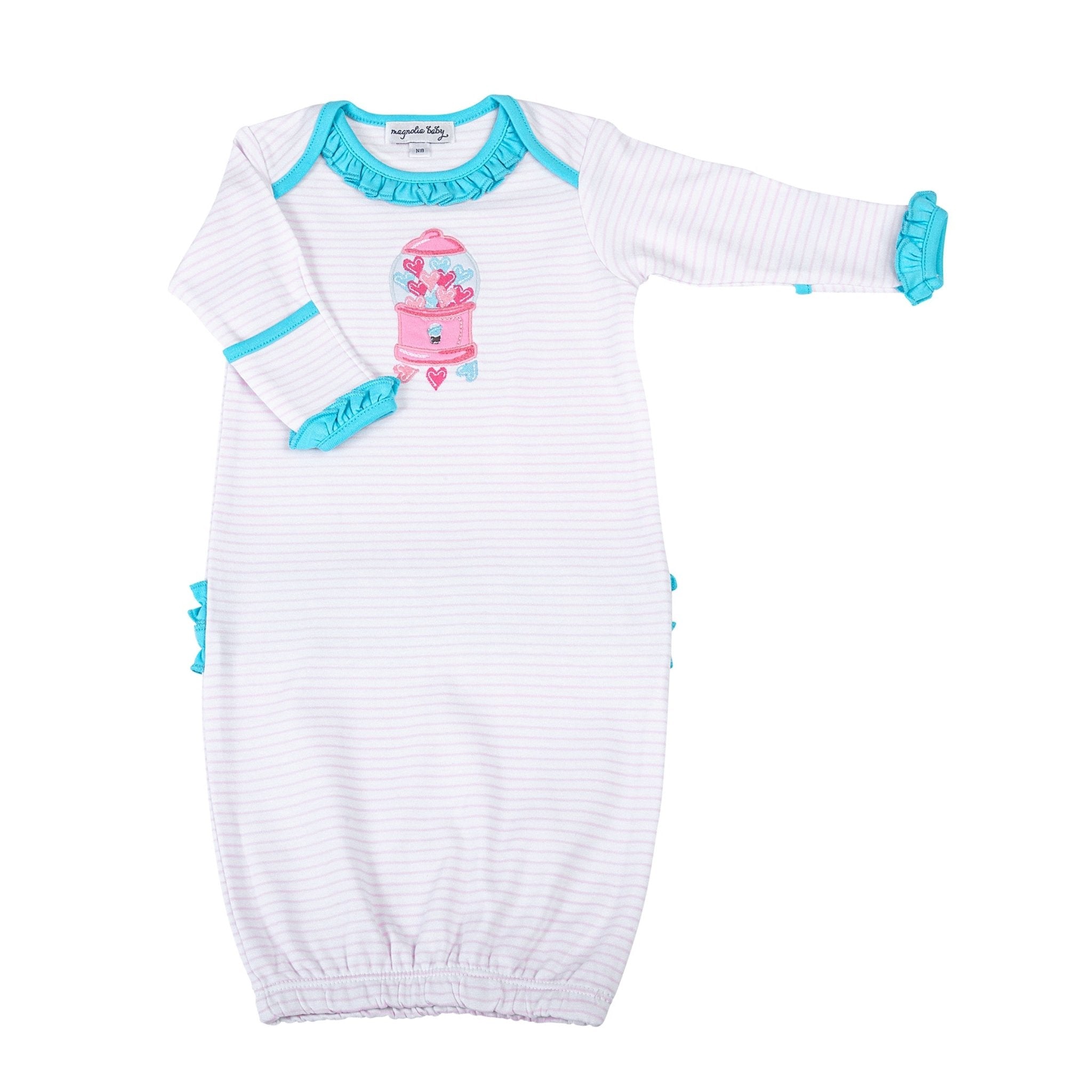 Love Gumballs Ruffle Lap Gown - Magnolia BabyGown