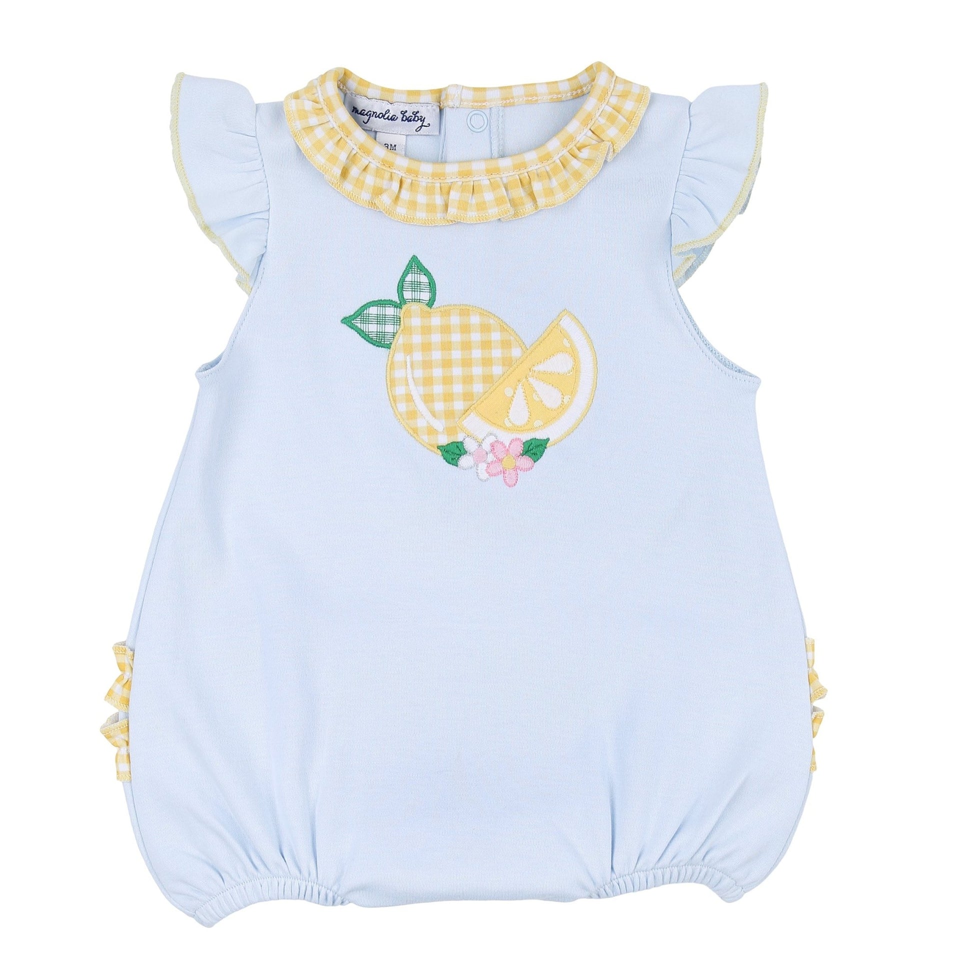 Lovely Lemons Applique Ruffle Flutters Bubble - Magnolia BabyBubble