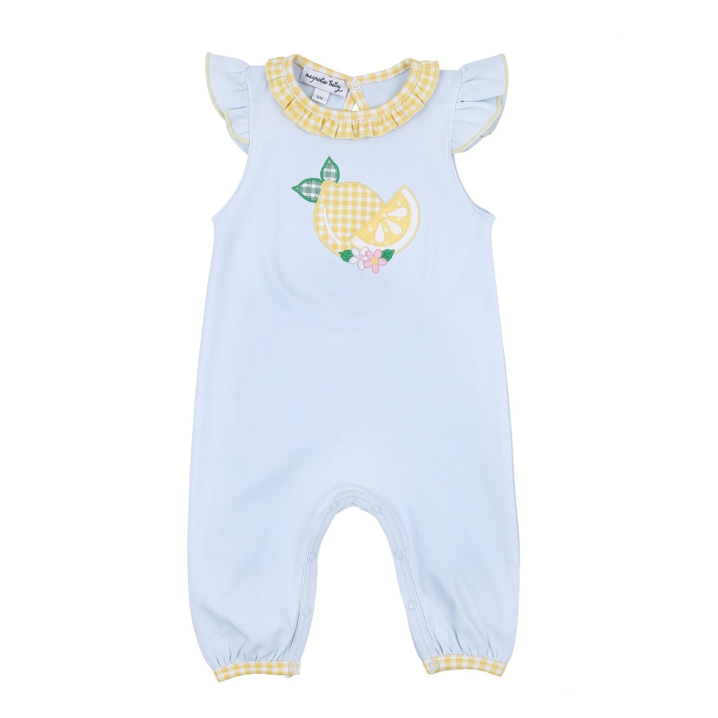Lovely Lemons Applique Ruffle Flutters Playsuit - Magnolia BabyPlaysuit