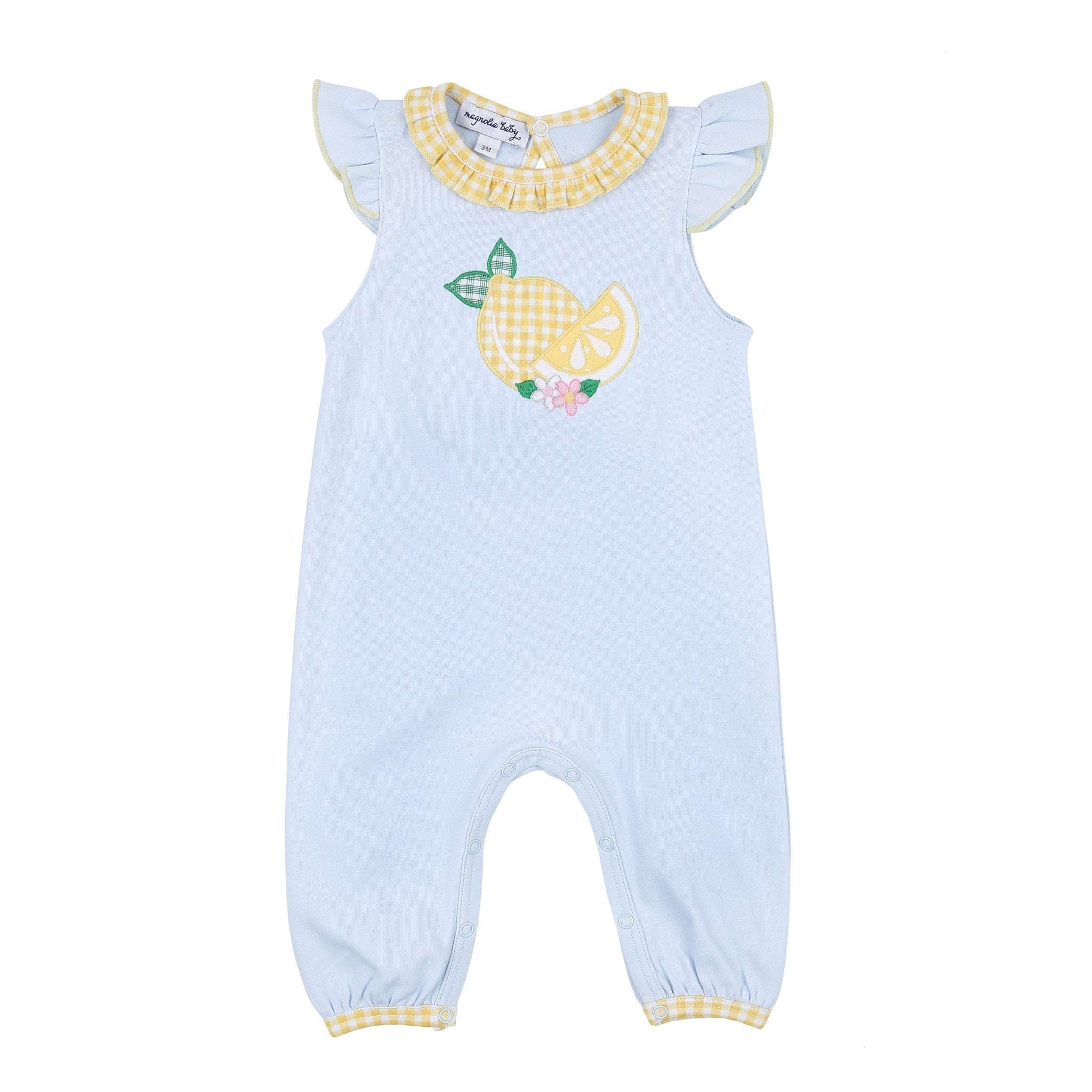 Lovely Lemons Applique Ruffle Flutters Playsuit - Magnolia BabyPlaysuit