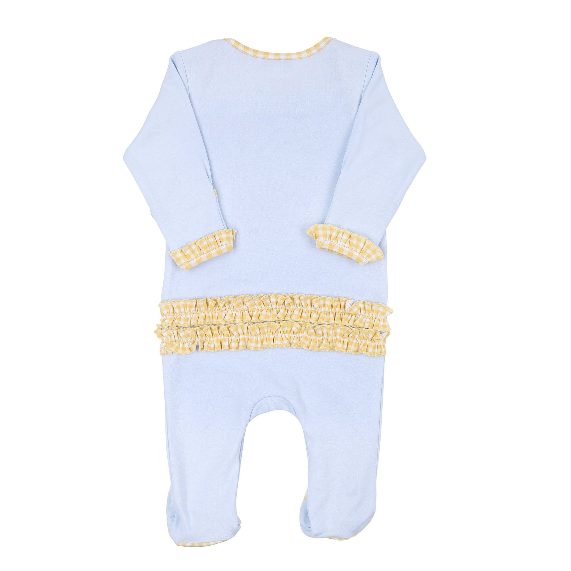 Lovely Lemons Applique Ruffle Lap Footie - Magnolia BabyFootie