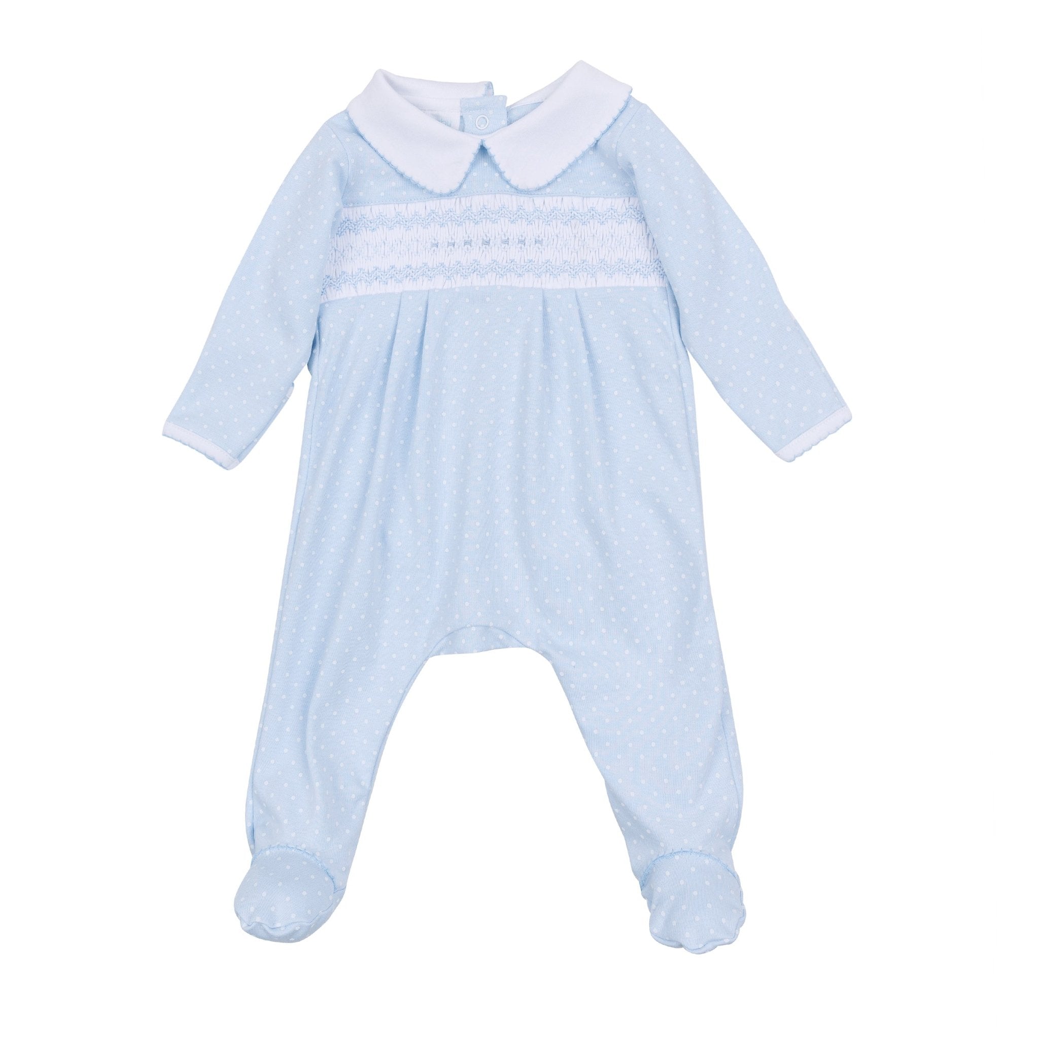 Luca's Classics Smocked Footie - Light Blue - Magnolia BabyFootie