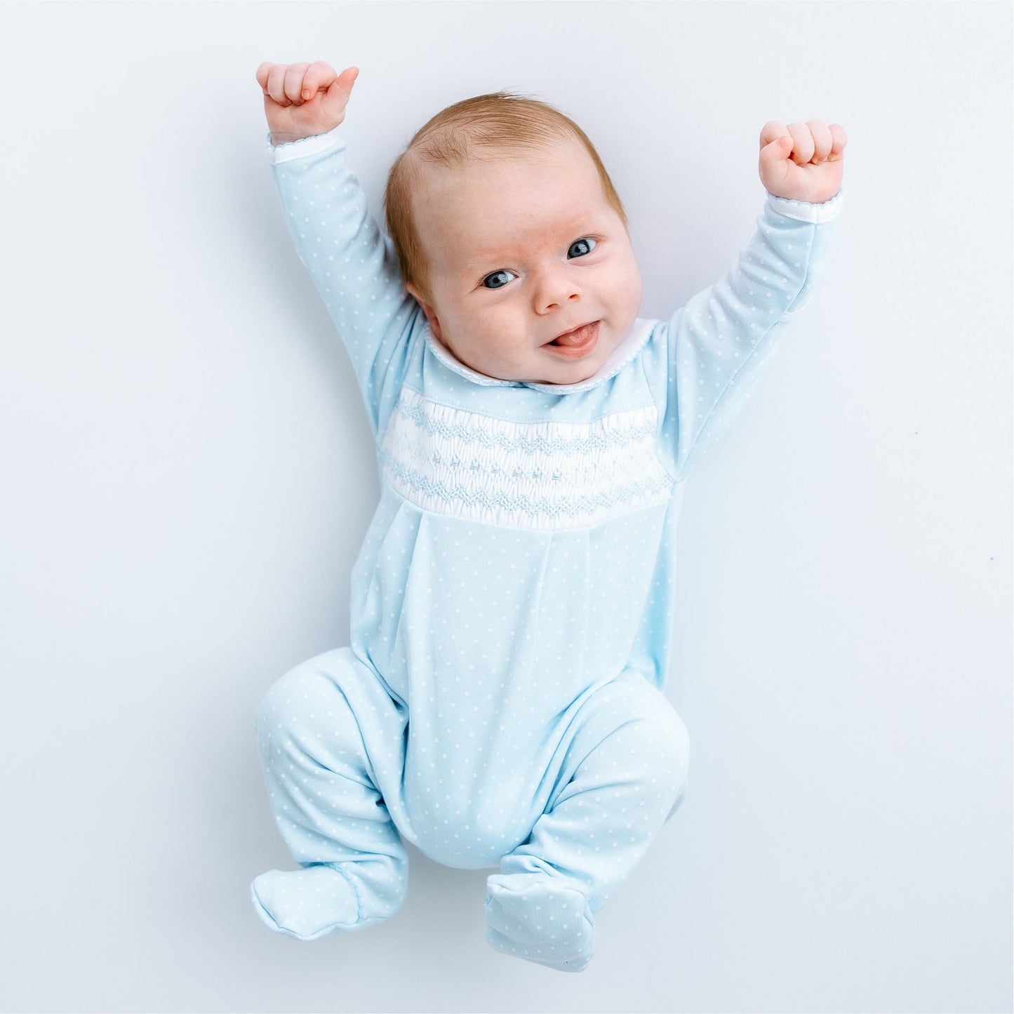 Luca's Classics Smocked Footie - Light Blue - Magnolia BabyFootie