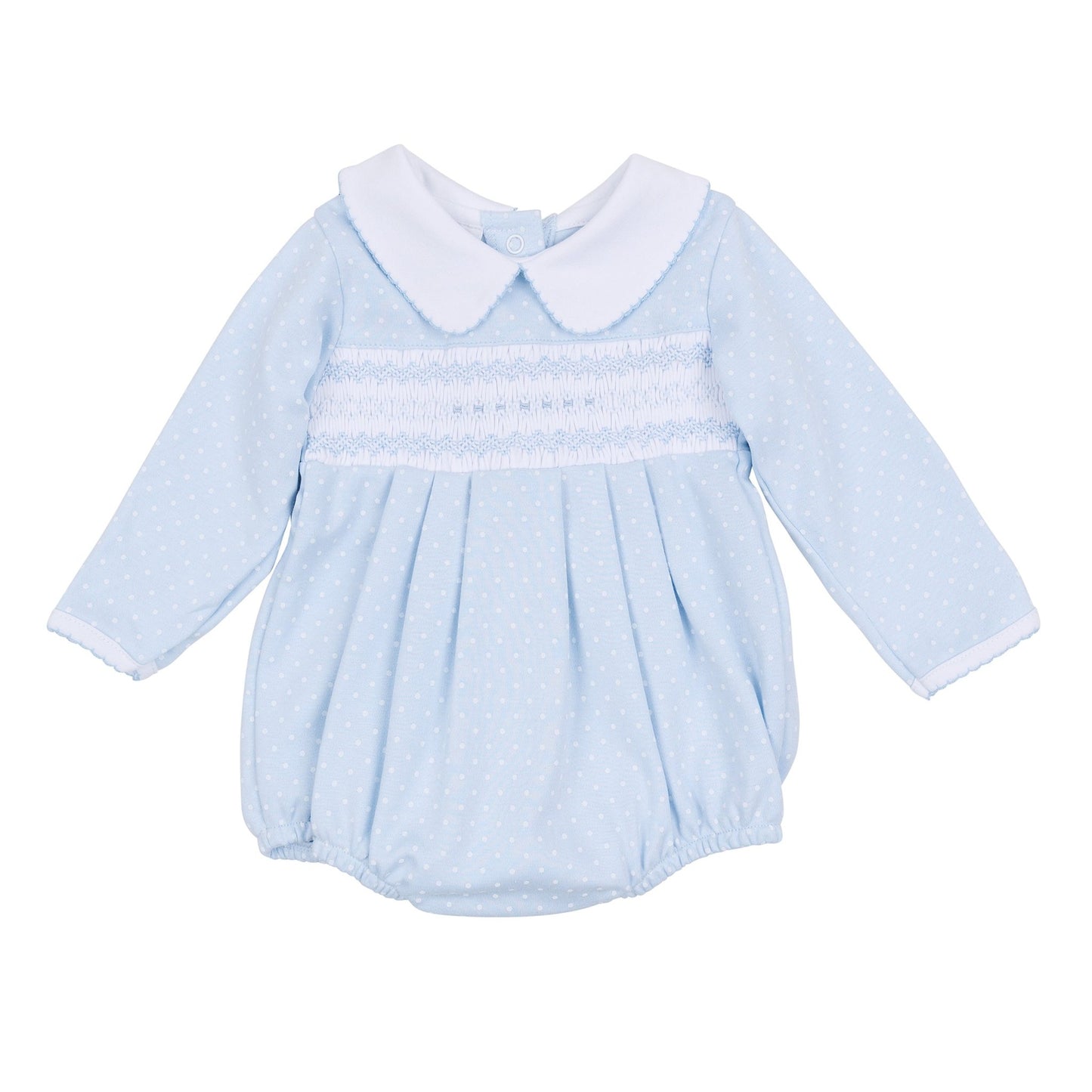 Luca's Classics Smocked Long Sleeve Bubble - Light Blue - Magnolia BabyBubble