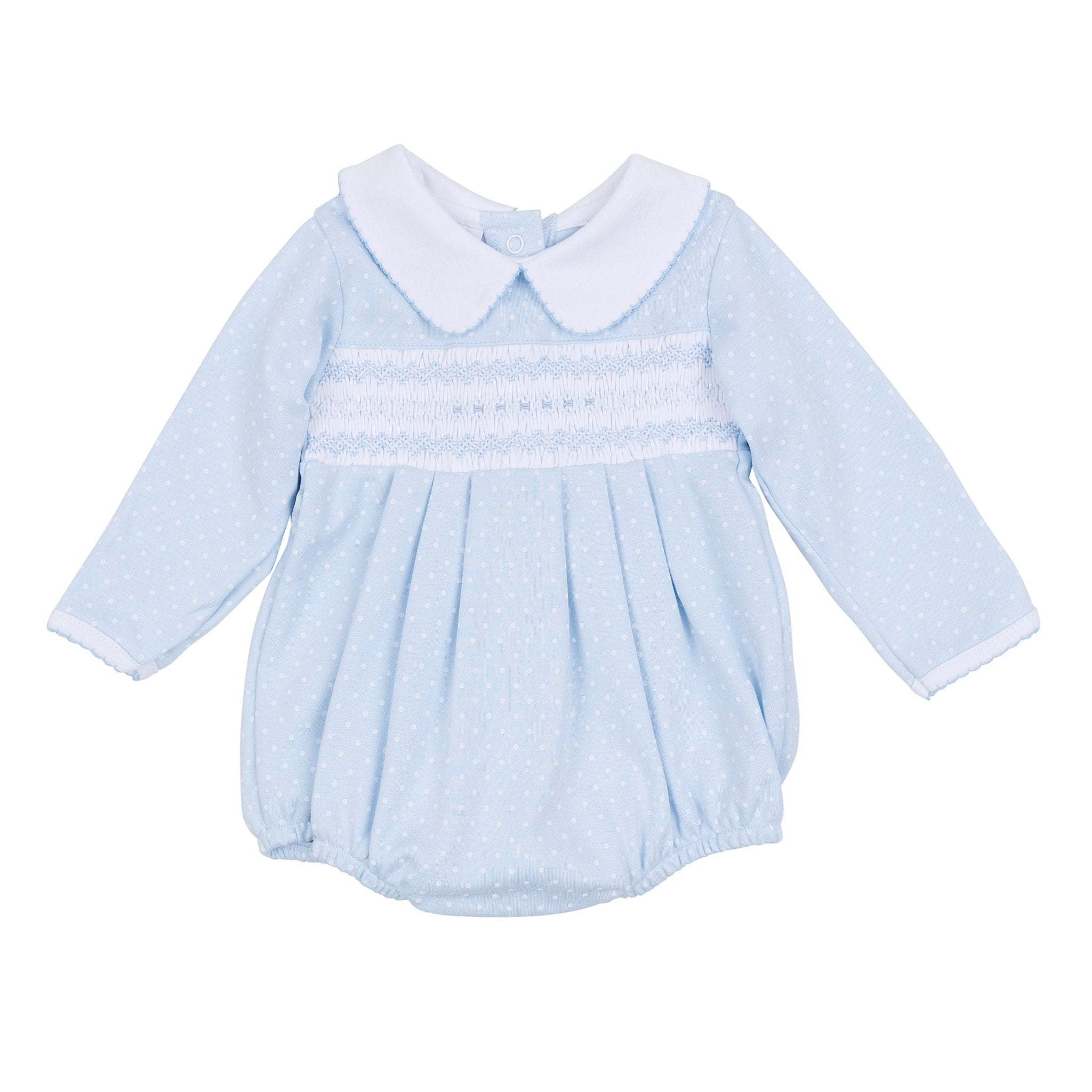 Luca's Classics Smocked Long Sleeve Bubble - Light Blue - Magnolia BabyBubble