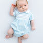 Luca's Classics Smocked Short Sleeve Bubble - Light Blue - Magnolia BabyBubble